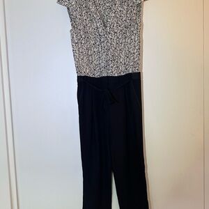 Rebecca Taylor, Elegant Black and White Jumpsuit, Silk, size 6